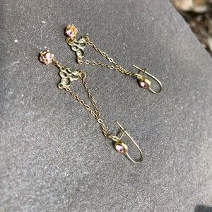 Dangle pink stone earrings